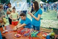 Outdoors children activity on charity family festival